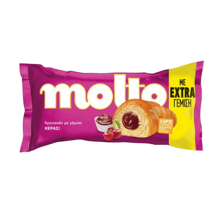 Kirschcroissant (98g) Molto von Chipita bei Araxxon  - Hochwertiges griechisches Produkt.   Kirschcroissant (98g) Molto από Chipita στο Araxxon  - Αυθεντικό ελληνικό προϊόν.
